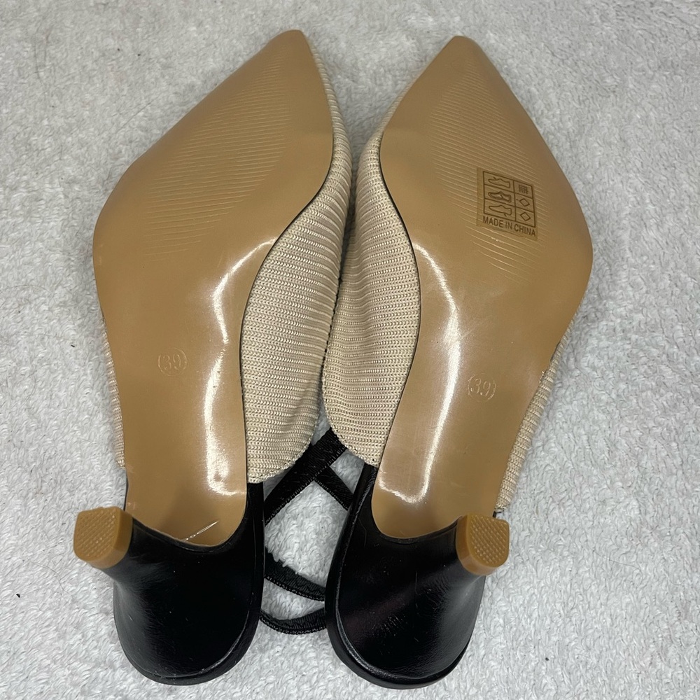 Elegant Black and Cream Women's Heels